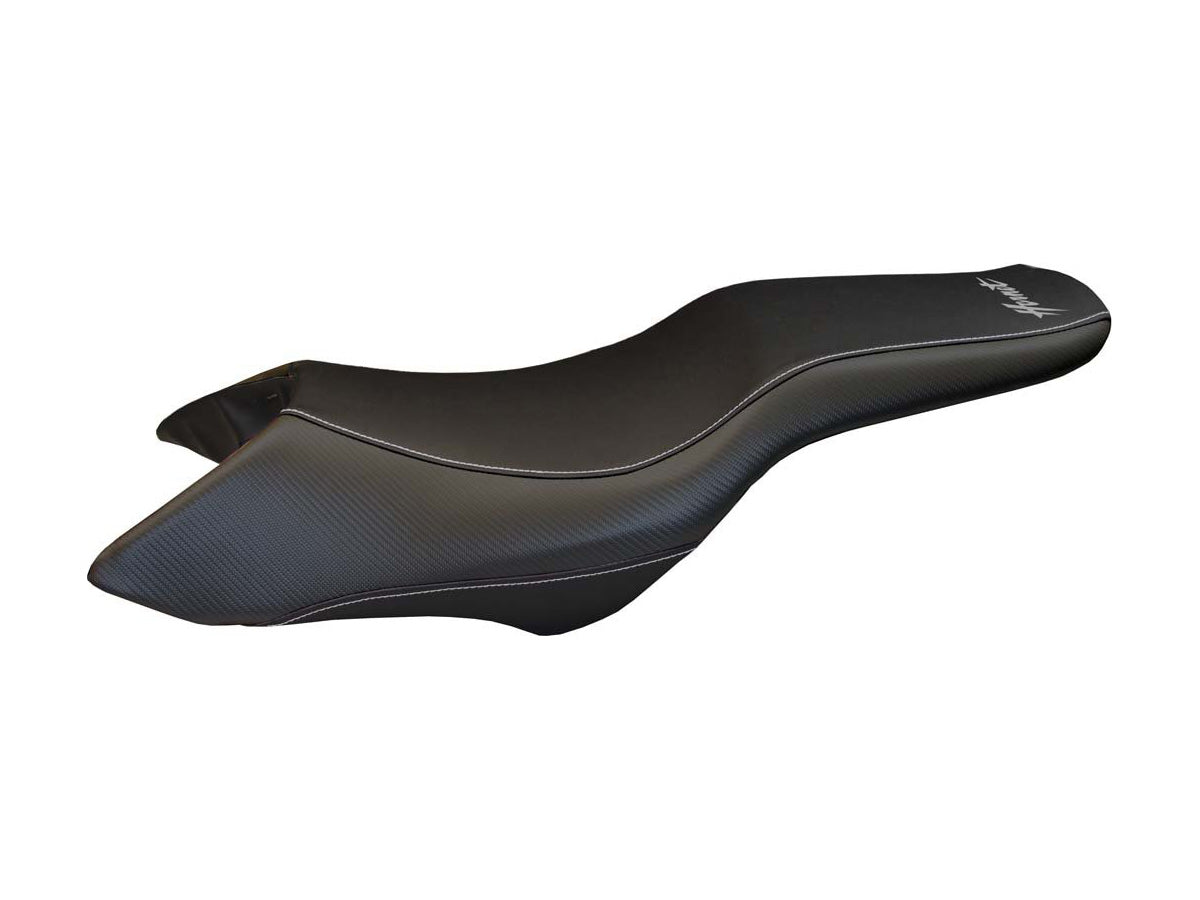 Housse De Selle Yamaha TDM 900 (2002-2011) – Noire Coutures Gris Foncé, Éco-Cuir 100% Étanche Et Antibactérienne