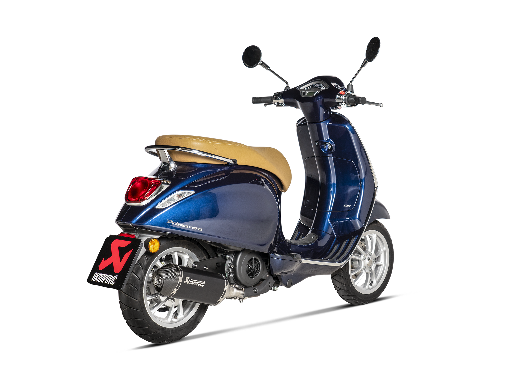 AKRAPOVIC S-VE125SO3-HZBL Vespa Primavera 150ie 3V (2022+) Slip-On Exhaust (SS)