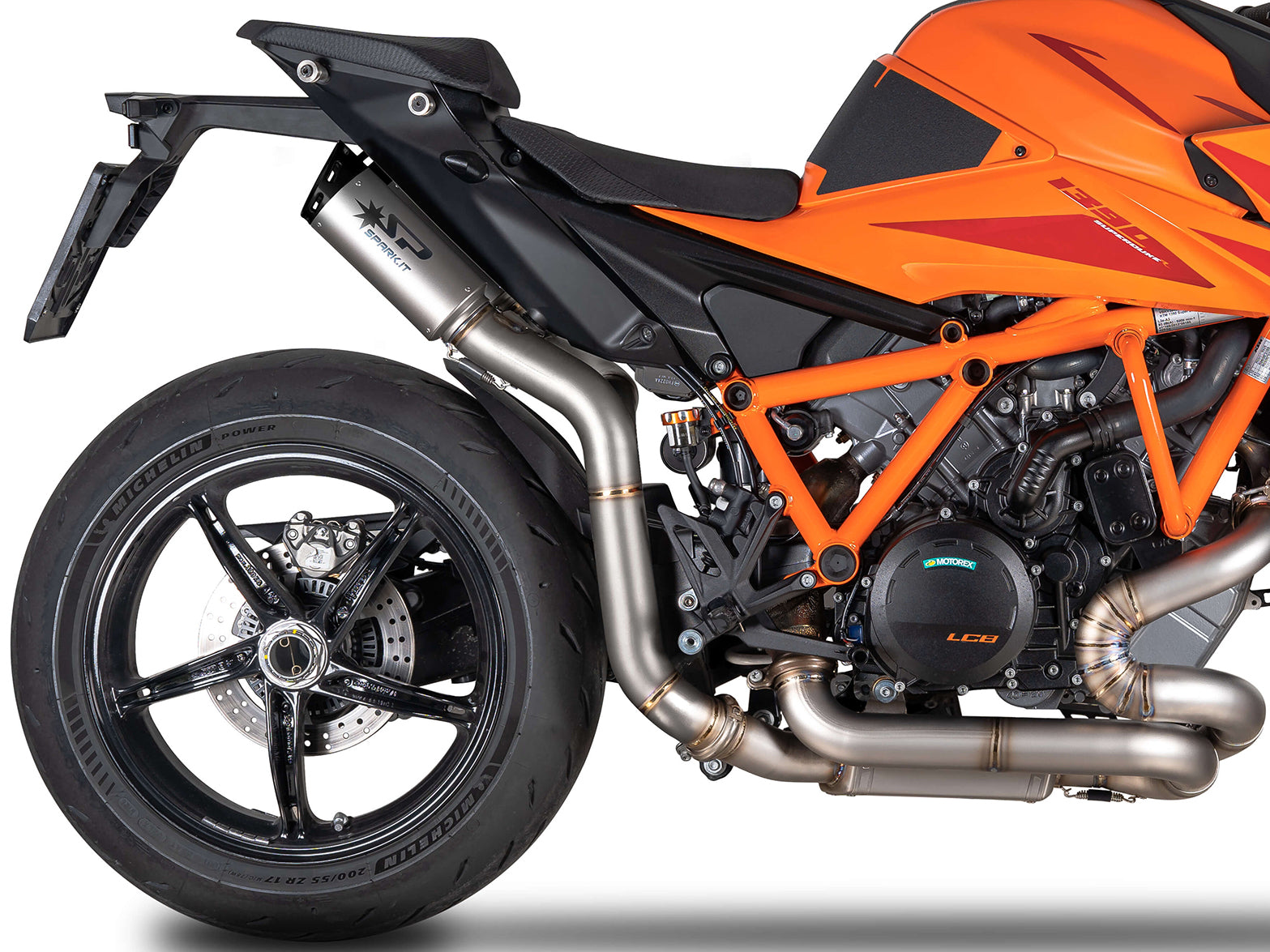 SPARK KTM 1290 / 1390 Super Duke 3/4 Exhaust (black caps) <!-- – Two Wheels  Hero -->