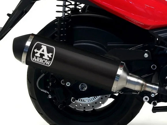 ARROW 53078KZ+53531ANN Kymco Xtown 300 (2017+) Dark Aluminum Slip-on Exhaust 