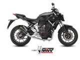 MIVV Y.045 YAMAHA MT-07 / FZ-07 (2014 - ) Full System High Exhaust "GP" (Black + Carbon Cap; approved) – Accessories in the 2WheelsHero Motorcycle Aftermarket Accessories and Parts Online Shop