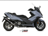 MIVV O.009 KYMCO AK 550 ( 2017 / 20 ) Full System Exhaust "Oval" (black + carbon cap; approved) – Accessories in the 2WheelsHero Motorcycle Aftermarket Accessories and Parts Online Shop
