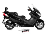 MIVV C.SU.0009 SUZUKI BURGMAN 250 / 400 ( 2003 / 06 ) Full System(Kat) Exhaust "Urban" (stainless steel; approved) – Accessories in the 2WheelsHero Motorcycle Aftermarket Accessories and Parts Online Shop