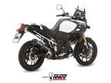 MIVV S.042 SUZUKI V-Strom 1000 ( 2014 / 20 ) Slip-on Exhaust "Oval" (black + carbon cap; approved) – Accessories in the 2WheelsHero Motorcycle Aftermarket Accessories and Parts Online Shop