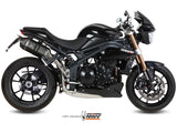 MIVV AT.012 TRIUMPH SPEED TRIPLE 1050 R / S / RS ( 2011 / 15 ) Dual Slip On High Exhaust "Speed Edge" (black; approved) – Accessories in the 2WheelsHero Motorcycle Aftermarket Accessories and Parts Online Shop