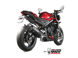 MIVV T.026 TRIUMPH STREET TRIPLE 765 R / RS ( 2023+ ) Full System High Exhaust "SR-1" (black; approved) – Accessories in the 2WheelsHero Motorcycle Aftermarket Accessories and Parts Online Shop
