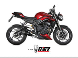 MIVV T.027 TRIUMPH STREET TRIPLE 765 R / RS ( 2023+ ) Full System Exhaust "X-M5" (black; not approved) – Accessories in the 2WheelsHero Motorcycle Aftermarket Accessories and Parts Online Shop