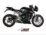 MIVV T.019 TRIUMPH STREET TRIPLE 660 S / 765 R / RS ( 2017 / 22 ) Slip On Exhaust "Delta Race" (black; approved) – Accessories in the 2WheelsHero Motorcycle Aftermarket Accessories and Parts Online Shop
