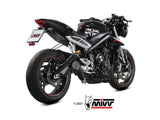 MIVV T.019 TRIUMPH STREET TRIPLE 660 S / 765 R / RS ( 2017 / 22 ) Slip On Exhaust "X-M5" (black; not approved) – Accessories in the 2WheelsHero Motorcycle Aftermarket Accessories and Parts Online Shop