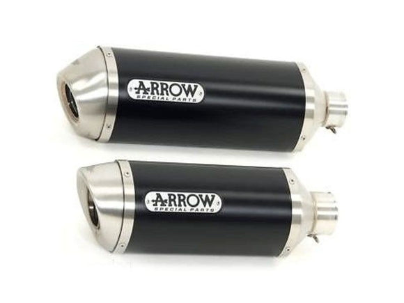 ARROW 71748AON+71410MI Aprilia Shiver 750 (2007+) Dark Aluminum Slip-on Exhaust 