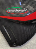 CARBONVANI Ducati Panigale V4 (2022+) Carbon Tank Battery Cover (DP version; black/red)