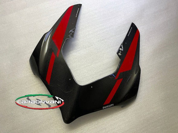 CARBONVANI Ducati Panigale V4 (2018+) Carbon Headlight Fairing (black/red R.3 version)