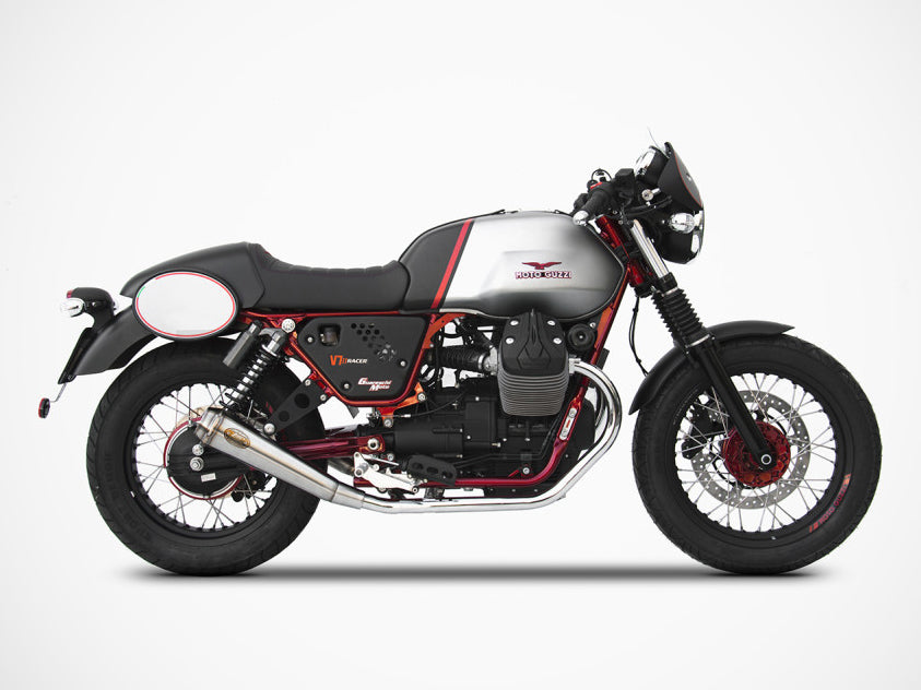 モトグッツィ、V7，V7レーサー、ZARD ステンレス マフラー 2本セット ZARD Moto Guzzi V7 Racer Slip-on Exhaust 