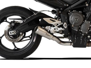 HP CORSE Triumph STREET TRIPLE 765 Slip-on Exhaust "GP-07 Satin with Aluminum Ring" (racing)