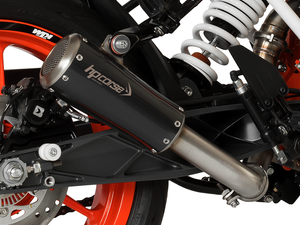 HP CORSE KTM 390 Duke (13/16) Slip-on Exhaust "GP-07 Black with Wire Mesh" (racing)