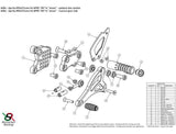 A004 - BONAMICI RACING Aprilia RSV4 / Tuono V4 (11/16) Adjustable Rearset (APRC; street)