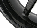 BST Ducati Hypermotard 821 Carbon Wheel "Mamba TEK" (offset rear, 7 straight spokes, black hubs)