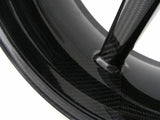 BST Yamaha YZF-R1 / MT-10 Carbon Wheels Set "Mamba TEK" (front & offset rear, 7 straight spokes, black hubs)