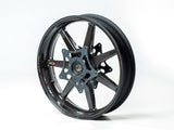 BST BMW K1200S / K1200R Carbon Wheel "Panther TEK" (front, 7 straight spokes, black hubs)