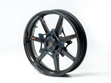 BST BMW K1300S / K1300R Carbon Wheels Set "Panther TEK" (front & conventional rear, 7 straight spokes, black hubs)