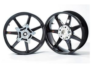 BST BMW K1600GT Carbon Wheels Set "Panther TEK" (front & conventional rear, 7 straight spokes, silver hubs)