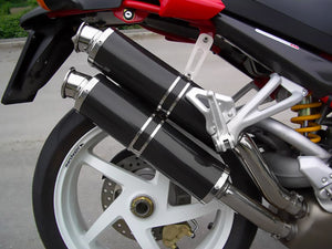 SPARK Ducati Monster S4R / S4RS Slip-on Exhaust "Round" (EU homologated; carbon)