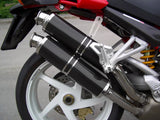 SPARK GDU0823 Ducati Monster S4R / S4RS (06/08) Carbon Slip-on Exhaust "Round" (EU homologated; 45° lateral mounting)