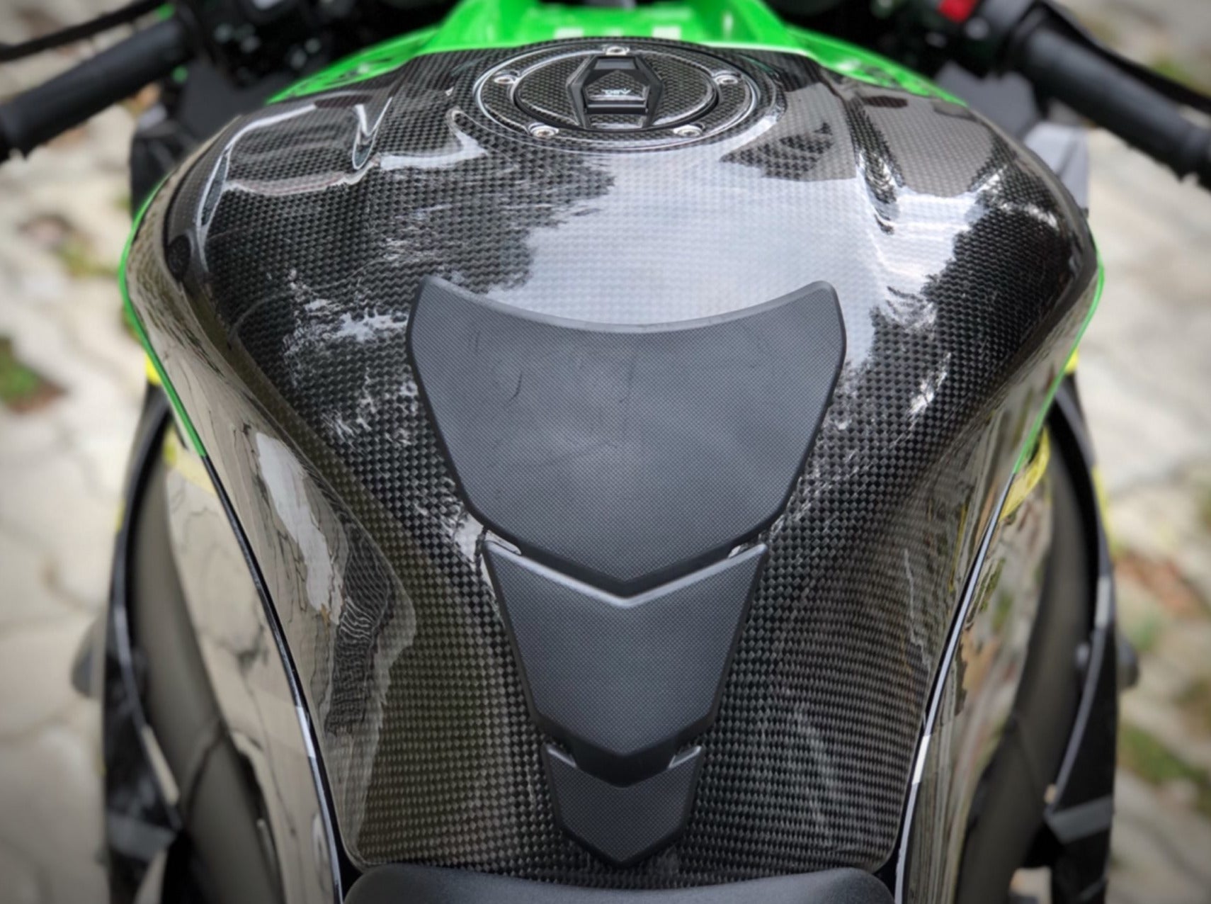 ALLGT Carbon Fiber Fuel Gas Tank Cover Protector For Kawasaki