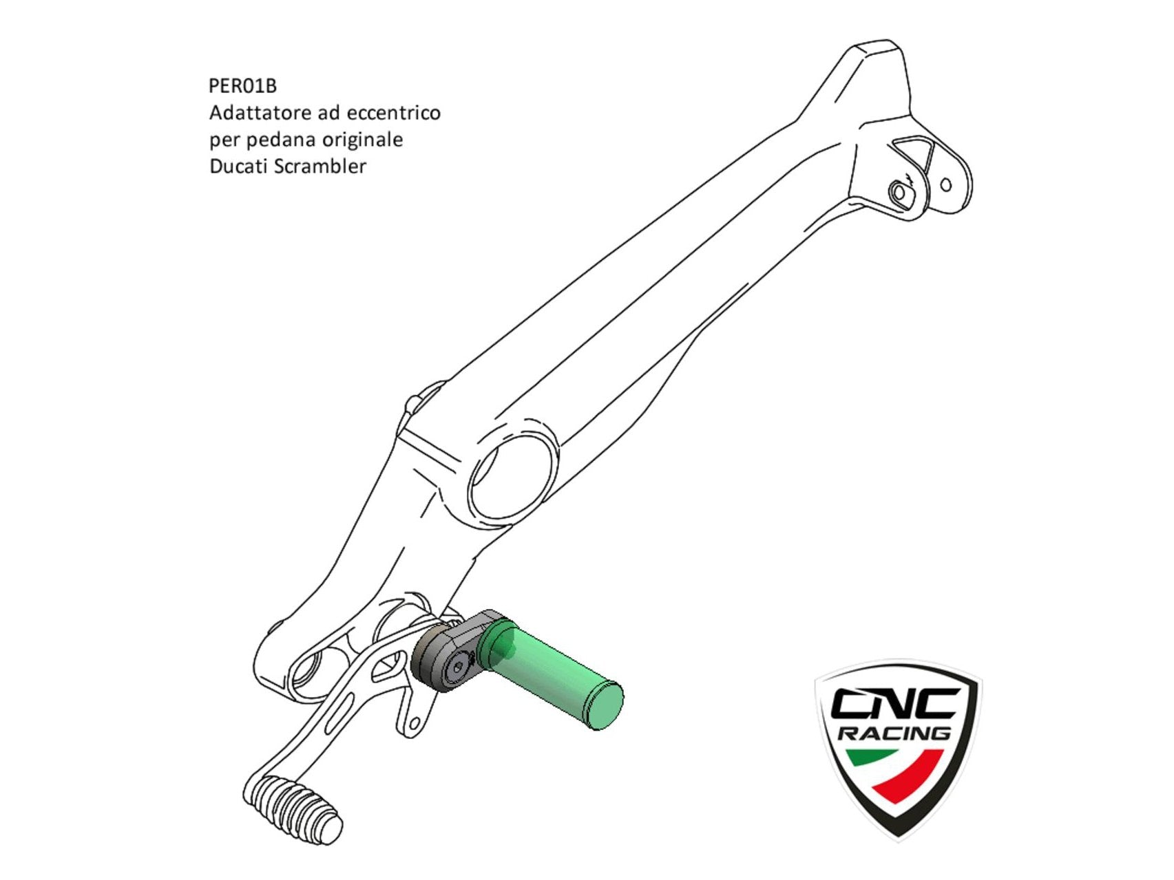 CNC RACING Ducati Pilot Eccentric Footpegs Adjustable Supports Kit