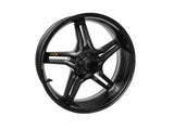BST Suzuki GSX-R600 (11/18) / GSX-R750 (11/18) Carbon Wheel "Rapid TEK" (conventional rear, 5 slanted spokes, black hubs)