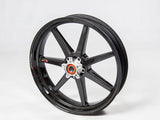 BST Ducati Hypermotard 821 Carbon Wheel "Mamba TEK" (front, 7 straight spokes, silver hubs)