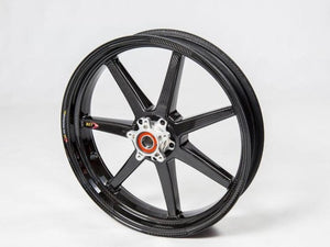 BST BMW S1000R / S1000RR Carbon Wheel "Mamba TEK" (front, 7 straight spokes, silver hubs)