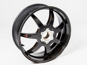 BST Suzuki GSX-R1000 / 1000R Carbon Wheel "Mamba TEK" (offset rear, 7 straight spokes, silver hubs)