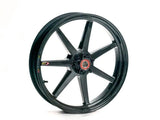 BST Yamaha YZF-R1 / MT-10 Carbon Wheel "Mamba TEK" (front, 7 straight spokes, black hubs)