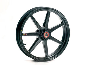 BST Ducati Hypermotard 821 Carbon Wheels "Mamba TEK" (front & offset rear, 7 straight spokes, black hubs)
