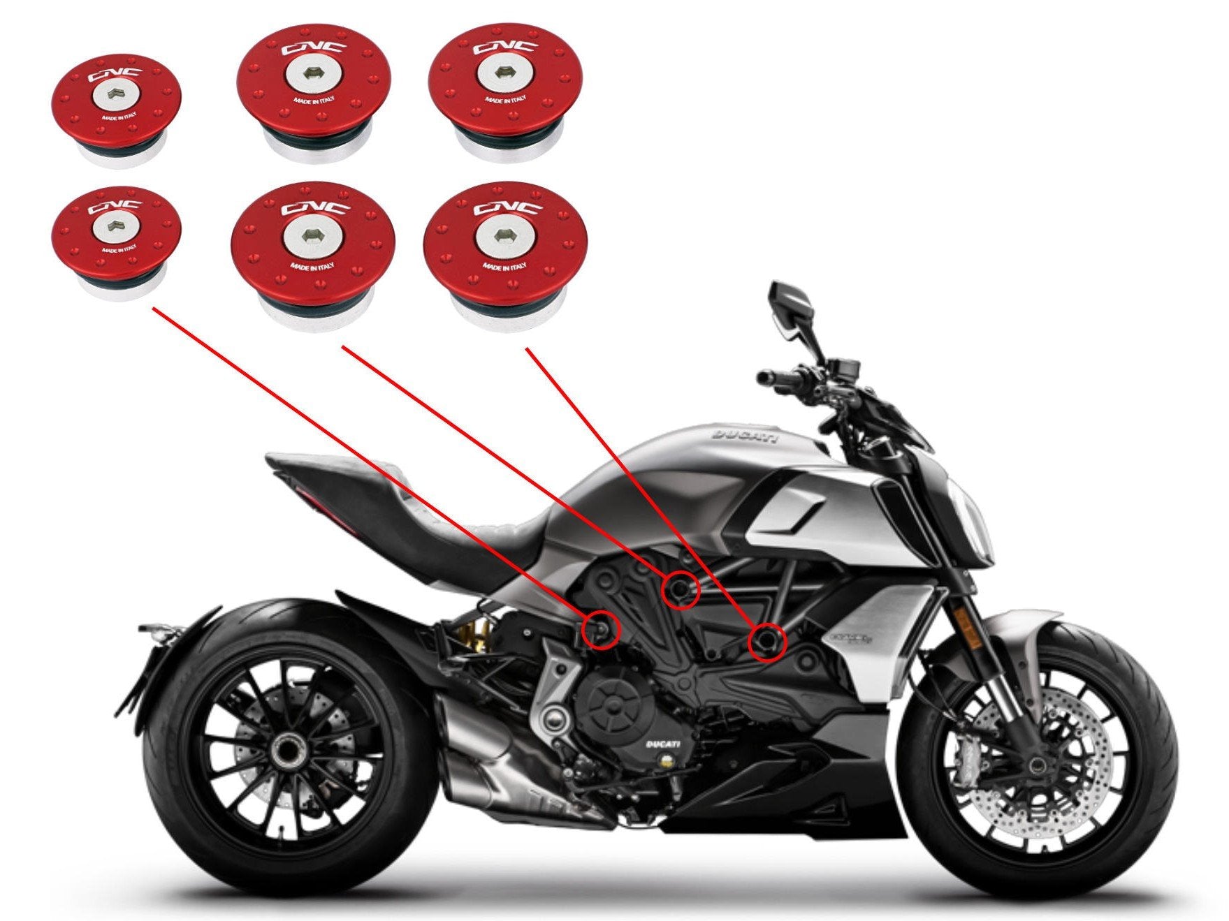 CNC RACING Ducati Diavel 1260 Frame Plugs – 2Wheels Hero