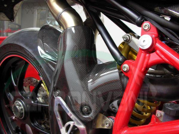 CARBONVANI Ducati Superbike 1098 / 1198 / 848 Carbon Exhaust Collector Guard (for Termignoni exhaust)