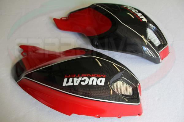 CARBONVANI Ducati Monster Carbon Side Tank Panels Kit – 2Wheels Hero