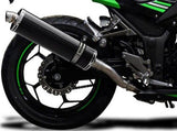 DELKEVIC Kawasaki Ninja 300 Full Exhaust System with Stubby 18" Carbon Silencer