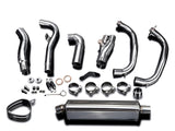 DELKEVIC Kawasaki Ninja 300 Full Exhaust System with Stubby 17" Tri-Oval Silencer