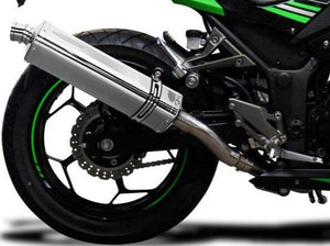 DELKEVIC Kawasaki Ninja 300 Full Exhaust System with Stubby 17" Tri-Oval Silencer