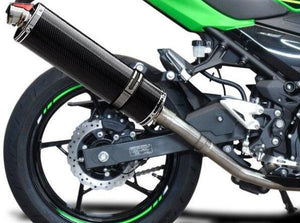 DELKEVIC Kawasaki Ninja 400 / Z400 Full Exhaust System with Stubby 18" Carbon Silencer
