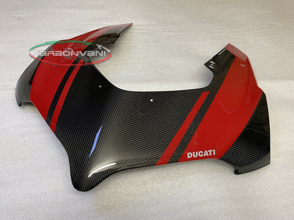 CARBONVANI Ducati Panigale V2 (2020+) Carbon Headlight Fairing (street version; black/red)